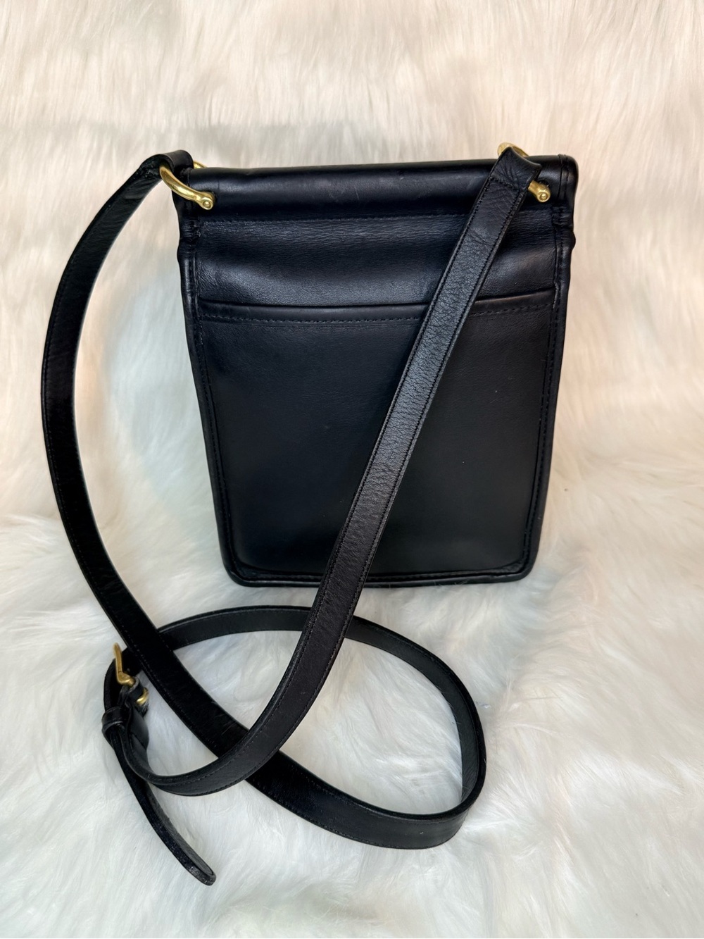 Classic Coach Court Bag Black Leather Crossbody Bag - Picture 7 of 9